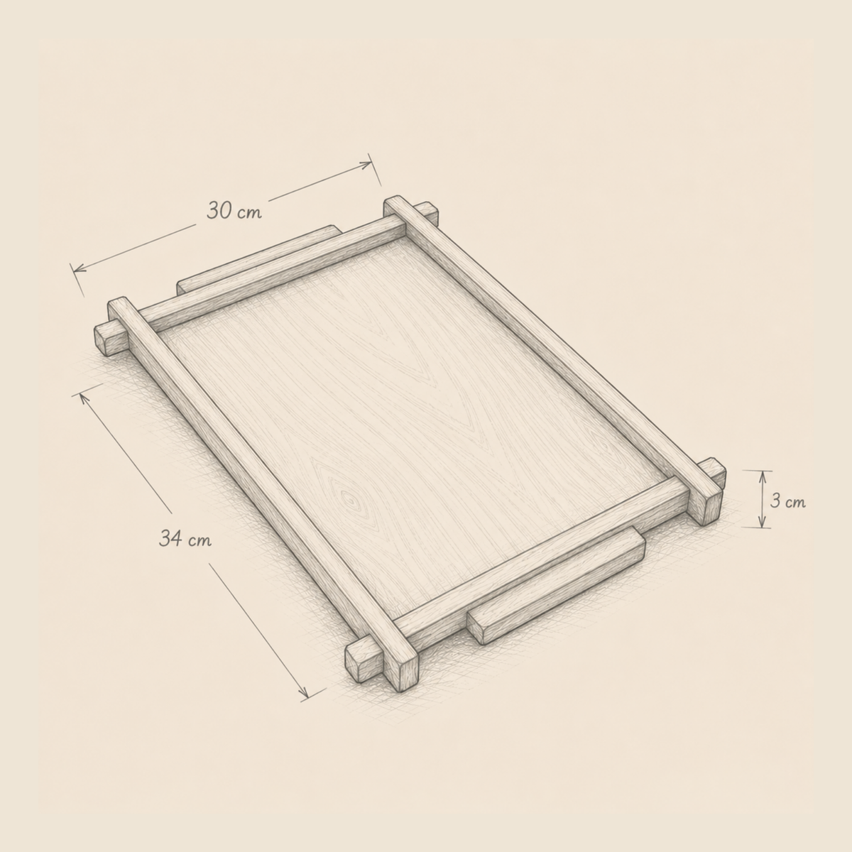 Solid Wood Serving Tray - Sthira