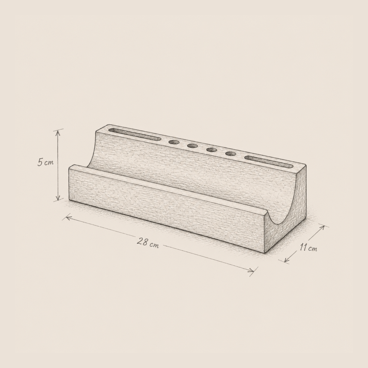 Acacia Wood Desk Organiser - Lekhan