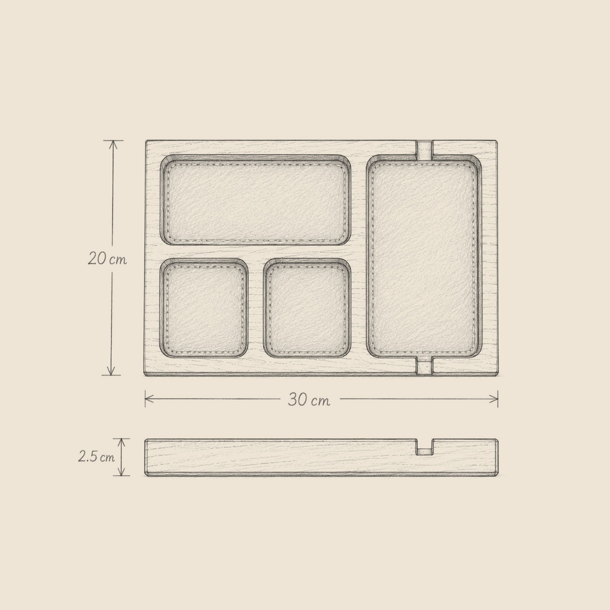 Wooden Valet Tray and Organiser  – Niveśa