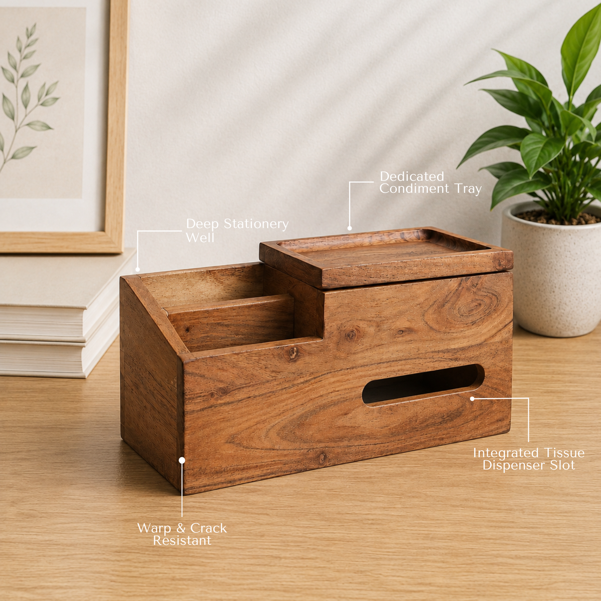 Wooden Utensil & Multi-Purpose Caddy – Aarav