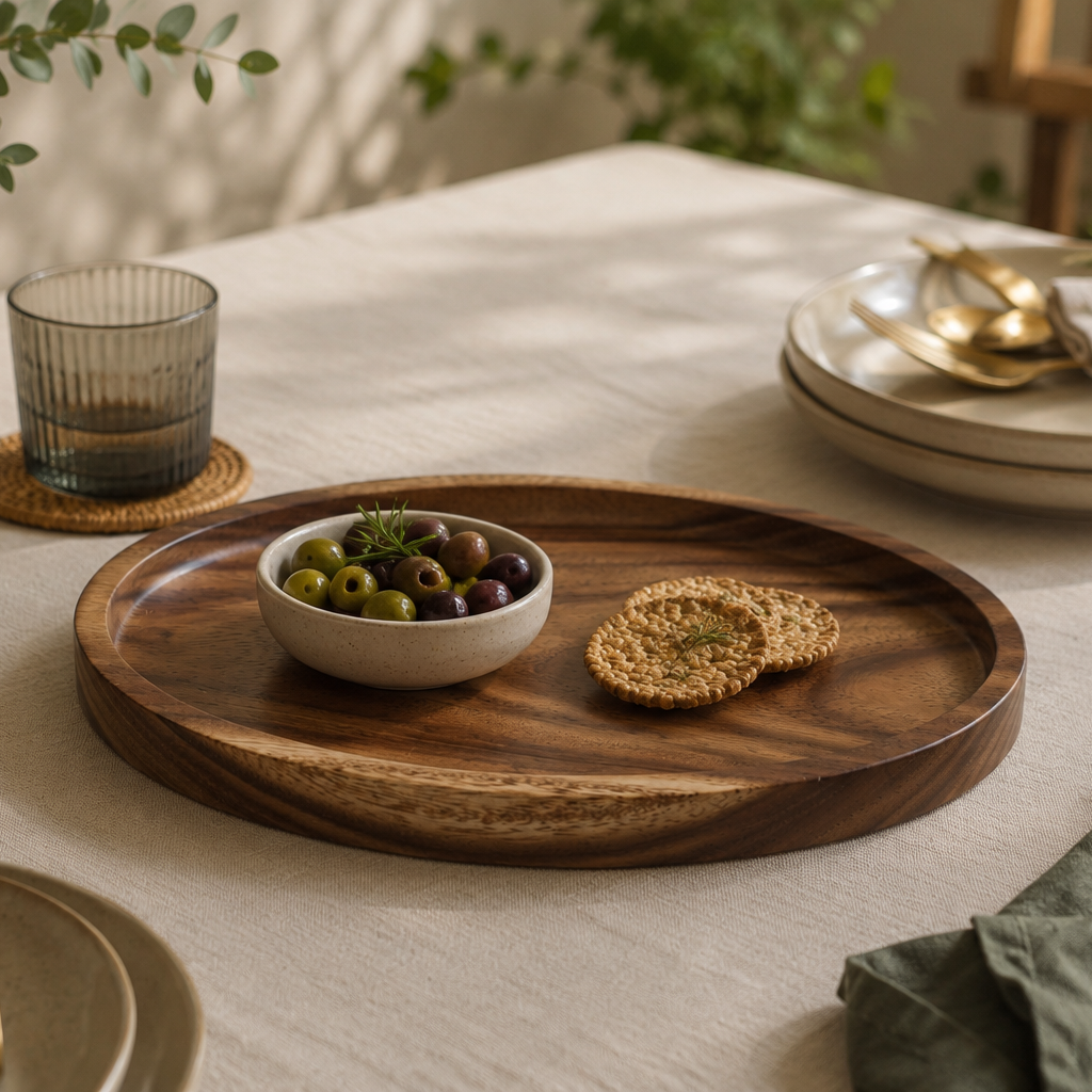 Oval Waghai Wood Serving Platter - Sṛṣṭi
