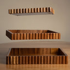 Dhārā- Fluted Wooden Serving Tray