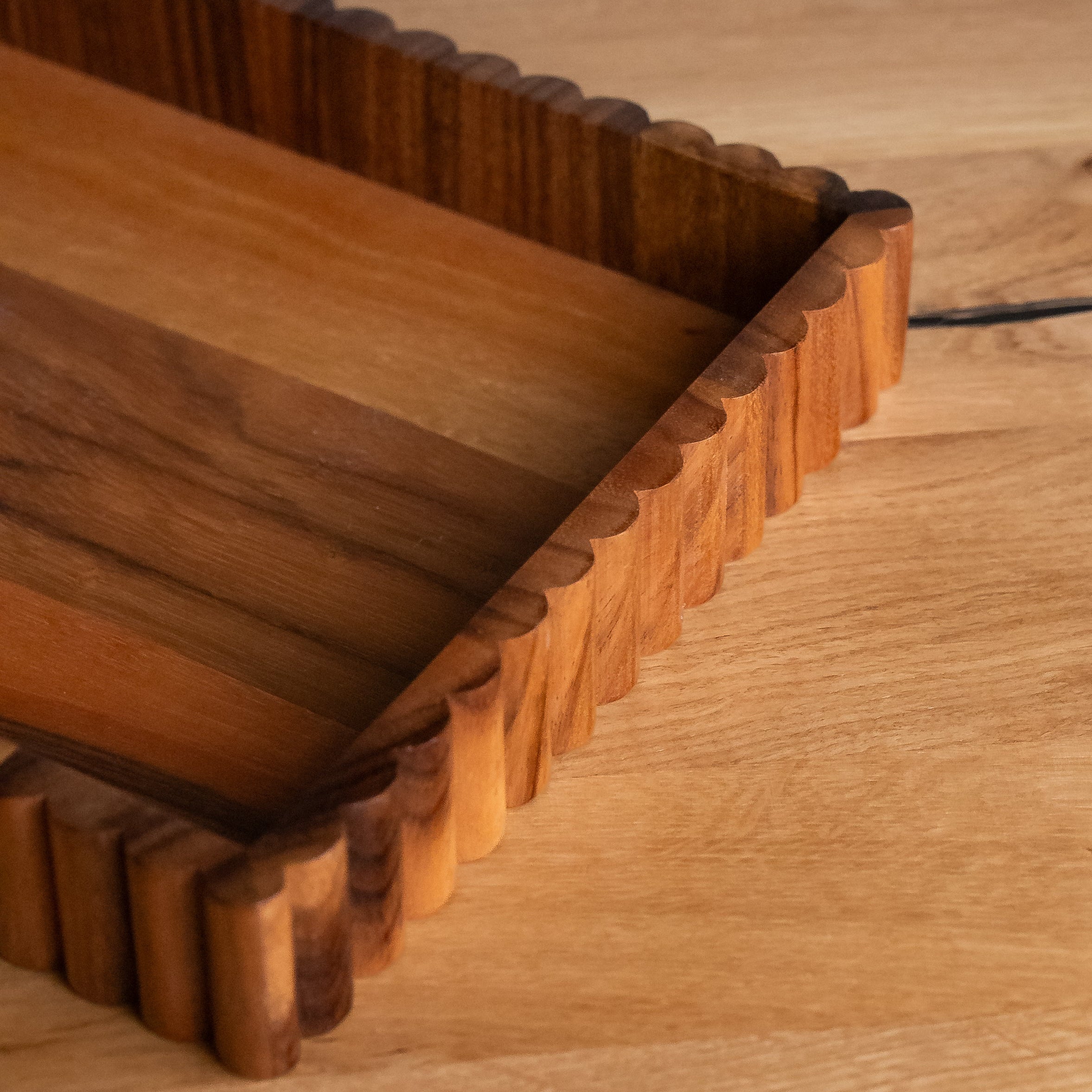 Dhārā- Fluted Wooden Serving Tray