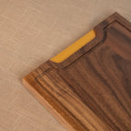Metal Handle Wooden thick Chopping Board - Kavaṭa