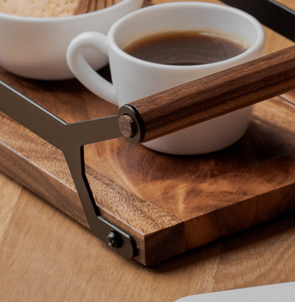 Wooden Tray with Elevated Handles - Vāhaka