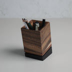 Vakra Dual-Tone Waghai Wood Tilted Pen Stand