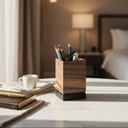 Vakra Dual-Tone Waghai Wood Tilted Pen Stand