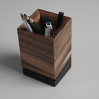 Vakra Dual-Tone Waghai Wood Tilted Pen Stand