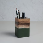 Lekhana Wood & Vegan Leather Desk Organiser