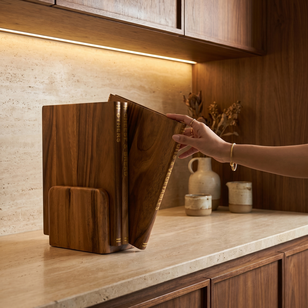 Granthika – Luxury Book-Style Wooden Chopping Board Set