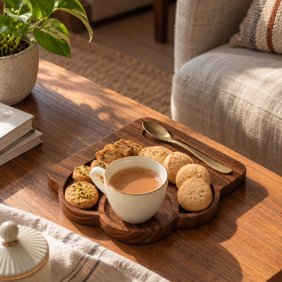 Waghai Wood Tea & Snack Platter - Sahachara